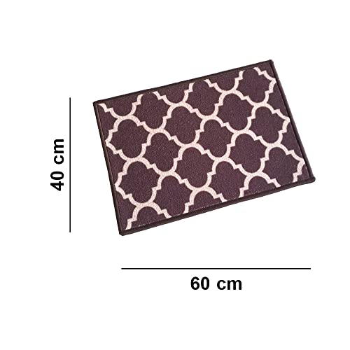 Image of Matz&More Anti Slip Multipurpose Floor Mat, 40x60cm, for Door, Entrance, Bathroom, Bedroom, Kitchen, Office, Trellis Two Toned Olive