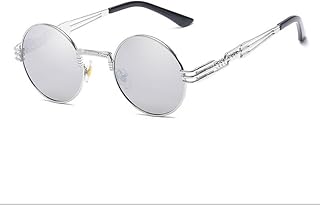 نظارات شمسية عصرية جديدة ريترو ستيمبنك معدنية دائرية للرجال والنساء بارجل زنبركية مزدوجة فضية ملونة بعامل حماية من الأشعة فوق البنفسجية 400 للبائع الحصري انفينيتي هاندميد