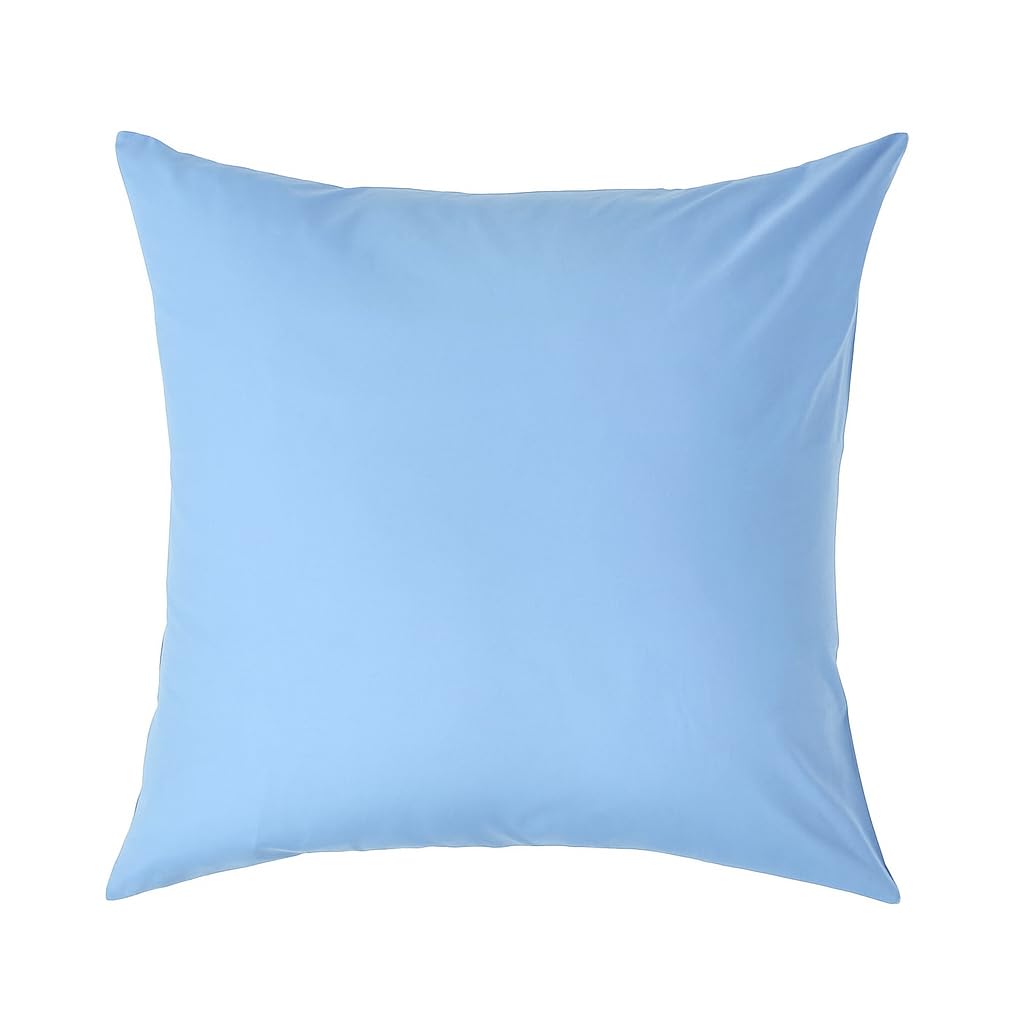 crazypriceuk Polycotton Euro Sham Cushion Cover – Soft Plain Large Pillowcase for Sofa, Bed & Stylish Home Decor (Light Blue - 30x30 Inch)