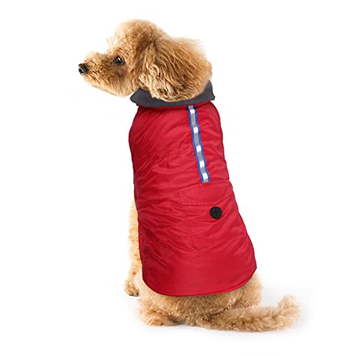 FAIRWIN Dog Coats for Medium Dogs Jackets for Medium Dogs Pet Clothes for Medium Dog Cold Weather Coats Medium Dog Sweater Dog Apparel & Accessories Dog Winter Coat Dog Snow Jacket (Red, Medium)