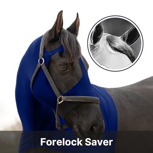 Image of RESISTANCE Premium Horse Hood Full Zipper with Face & Forelock Saver - Horse Sleazy Slickers and Horse Care Sheet