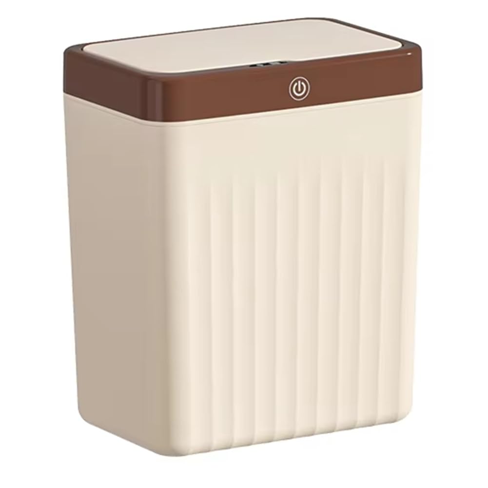CTRLZS 10L Intelligent Induction Trash Can Kitchen Storage Smart Bucket for Bathroom Kitchen Trash Can Khaki