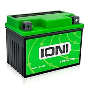 IONI 740732 ITX4L-BS / SLA4L-BS 12V 5Ah AGM Compatible avec YB4L-B / YTX4L-BS Batterie scellée et sans Entretien Convenant à 99% de Tous Les Scooters