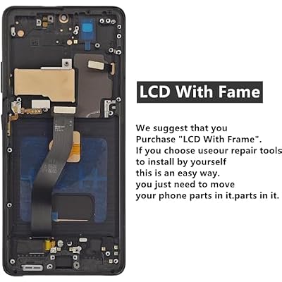 AMOLED for Samsung Galaxy S21 Ultra 5G Screen Replacement with Frame for Samsung S21 Ultra Screen Replacement kit SM-G998u G998a G998w LCD Touch Display digitizer with Tools Black