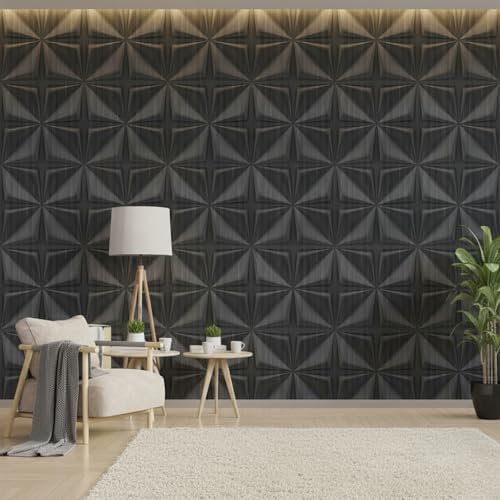 Image of Kayra Decor 3D PVC Wall Panel Bloom Design, Nexa Gray Color 19.7 inch x 19.7 inch (Pack of 18) - Covers 48.51 Sq. Ft.