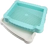Inodoro para perro de 45 cm, verde, antisalpicaduras, con rejilla, rectangular, regalo para orinal (color: verde, tamaño: 45 x 35 x 7 cm)