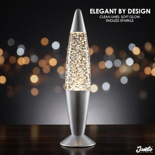 Image of Jambo 16 inch Motion Lamp (Silver Star Glitter, 16 inch) I Beautiful Liquid Lamp I Entertaining for Adults and Kids
