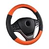 SFONIA Car Steering Wheel Cover Steering Wheel Protector PU Leather Universal 38cm / 15″ Anti-slip Breathable Durable (Orange)