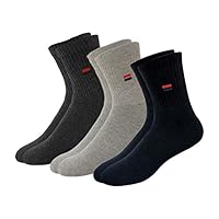 NAVYSPORT Men’s Calf Length Cotton Socks (Pack Of 3)
