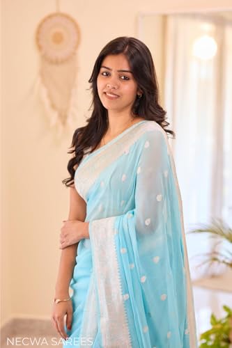 Image of Women's Cotton Woven Soft Sarees With Attach Blouse Piece.