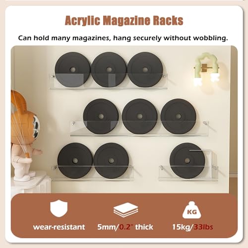 Support mural en acrylique pour magazines, brochures pour la maison, le bureau, le trieur de courrier suspendu, porte-dossiers