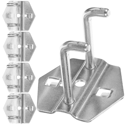 BIUDECO 5 Ganchos Metálicos Resistentes para Panel Perforado Gancho Doble para Colgar Herramientas Accesorios de Almacenamiento para Taller y Garaje Tamaño Doble Recto 50Mm Ideales