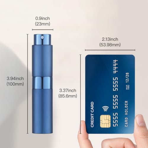 Image of Toureal Travel Perfume Atomiser Refillable - Mini Aftershave Spray Bottle - Small Glass Fragrance Atomizer for Women - Portable Empty Cologne Refill Pump Dispenser for Men Blue 3Pcs