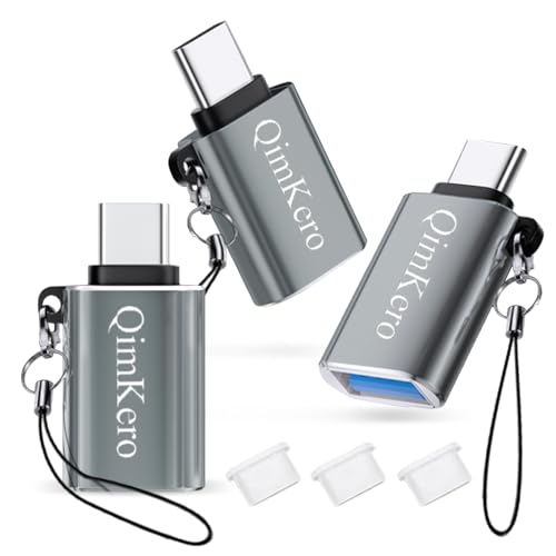 QimKero Adaptador USB C a USB, paquete de 3 adaptadores USB C macho a USB 3.0 hembra, compatible con iMac 2021 para iPad Pro 2021 para MacBook