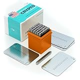 vilo 4 Stainless Steel Plates + Punch Set, 24 Crypto seed phrase storage, Crypto Cold Storage Seed Backup, Compatible with All BIP39, Ledger Nano, Trezor, KeepKey, Coldcard.
