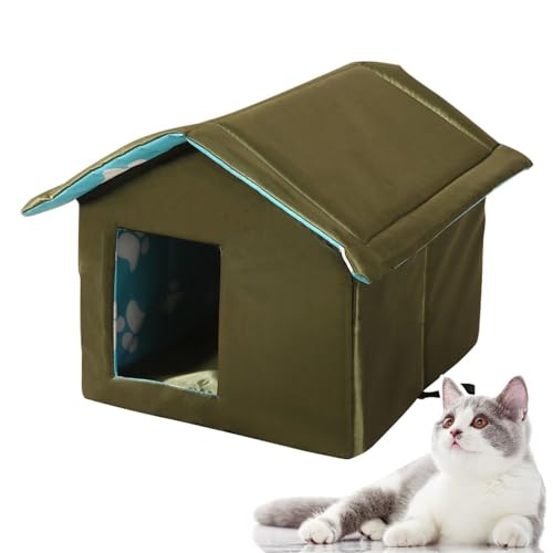 Maison pour chat extérieur hiver pliable avec tapis amovible