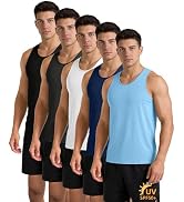 Little Beauty 5 Pack Mens Tank Tops UPF 50+ Sleeveless Muscle Shirts Lightweight Active Workout G...