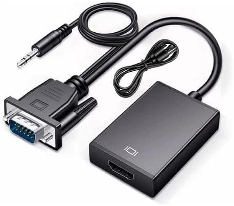 VGA to HDMI Converter Adapter with USB Power and AUX Audio, for Monitor, TV and Projector