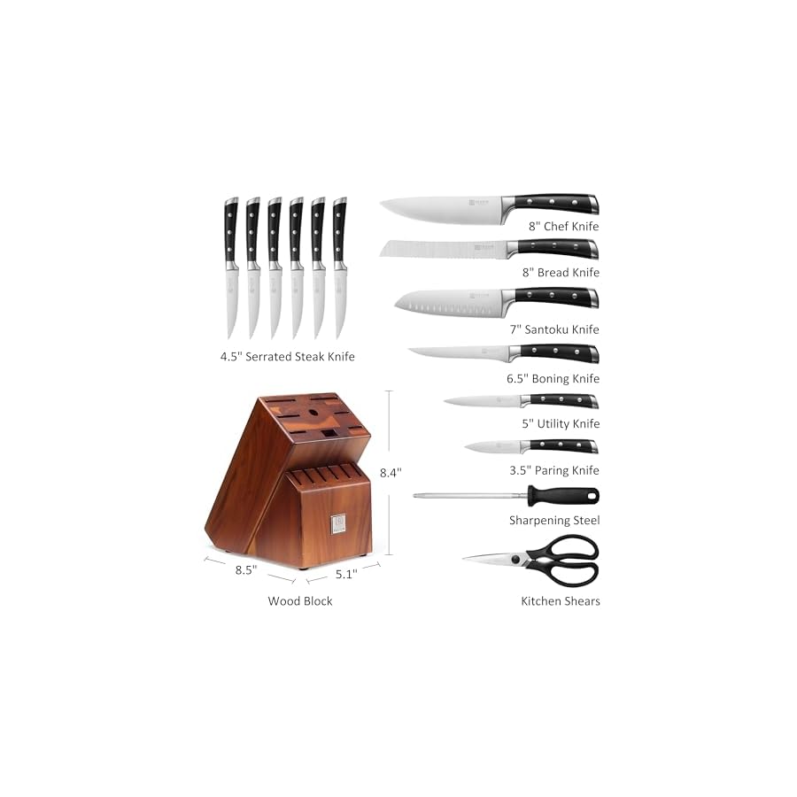 PAUDIN-Knife-Block-Set-15-Pieces-Knife-Set-with-Block-High-Carbon-Stainless-Steel-Kitchen-Knife-Set-with-Sharpener-Knives-Set-for-Kitchen-with-Full-Tang-Triple-Rivet-Handle PAUDIN Knife Block Set, 15 Pieces Knife Set with Block, High Carbon Stainless Steel Kitchen Knife Set with Sharpener, Knives Set for Kitchen with Full Tang Triple Rivet Handle