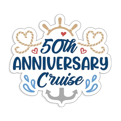 Our 50th Anniversary Cruise Trip Colorful Cruise Magnet for Magnetic Cruise Doors 8" x 7.3