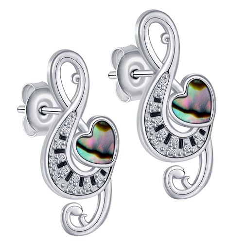 Boucles d'oreilles note de musique en argent 925 sterling pour femme