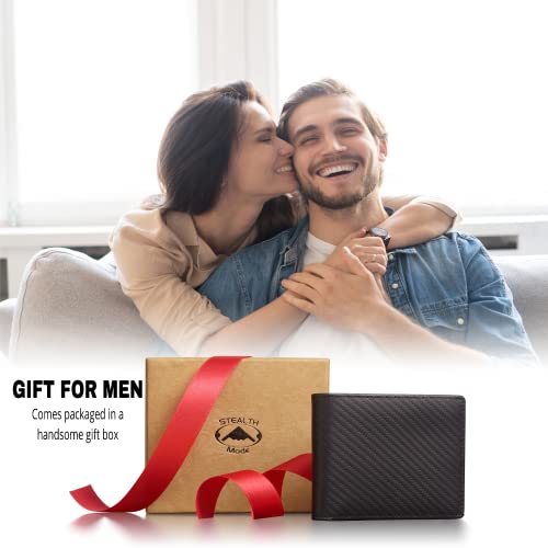 Image of Stealth Mode Leather Bifold Wallet for Men With ID Window and RFID Blocking