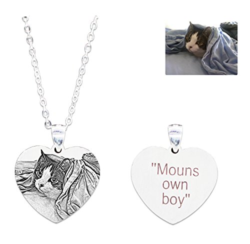 Personalized Custom Photo Necklace Pendant 925 Sterling Silver Chain Customized Picture Necklace Gift For Women/Girls/Boys/Lover #TOP4