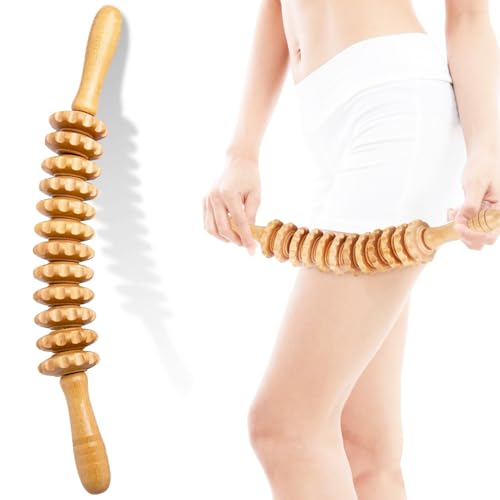 UQMIQURA Faszienrolle Holz Massagegerät, Massageroller Holz mit Griff, Anti Cellulite Massage Massagegerät, Faszienroll mit 12 Rollen, Massage Roller für Muskelentspannung, Buche UQMIQURA Faszienrolle Holz Massagegerät, Massageroller Holz mit Griff, Anti Cellulite Massage Massagegerät, Faszienroll mit 12 Rollen, Massage Roller für Muskelentspannung, Buche