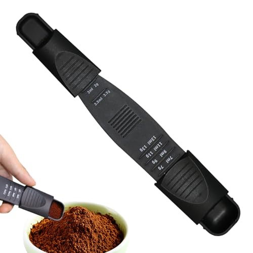 ステンレススチールメジャーセット - 精密スライダー大さじ、多目的調理ツール|コンパクトデュアルエンドの道具、食器洗い機フレンドリーマーカースクープ粉塩油レシピ成分ミキシングキッチンタスク