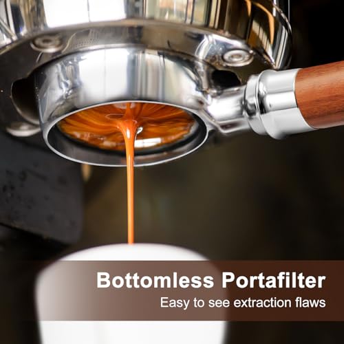 Image of 51mm Bottomless Portafilter 3 Ears Fits for CASABREWS CM5418, 3700Essential, 3700Gense, 3700Pro, Gevi 51mm 3 Ears Grouphead, Mr. Coffee Espresso and Cappuccino Machine, Stainless Steel Filter Basket