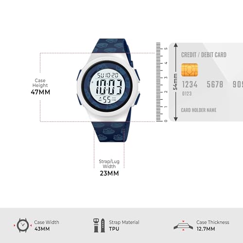 Image of SKMEI Digital Kids Watch for Boys & Girls - Waterproof Sports Wristwatch with LED Backlight, Alarm, Stopwatch & Dual Time Zone - Durable Kids Outdoor Watch - 2286