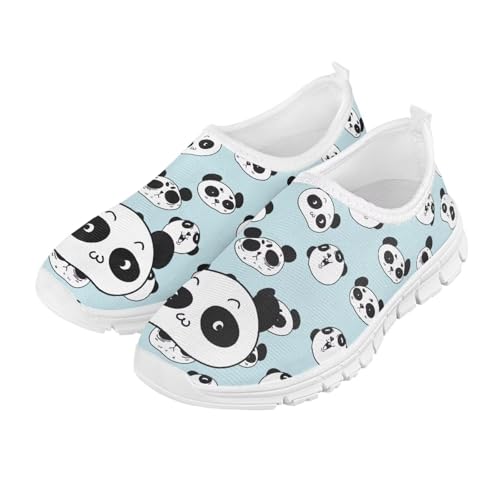 Cugasmaru Blue Panda Boys Shoes Size 1.5 Little Kid Slip On Tennis Shoes Floral Shoes for Girls Fashion Design Athletic Running Shoes Kids Outdoor Travel Shoes