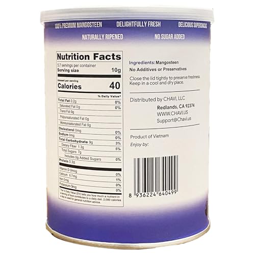 Image of CHAVI Freeze-Dried Mangosteen - Pack of 2 x 2 oz - Healthy 1 Ingredient Superfood - No Added Sugars or Preservatives - Non-GMO, Vegan, Gluten-Free | Long Shelf Life | 2 Cans