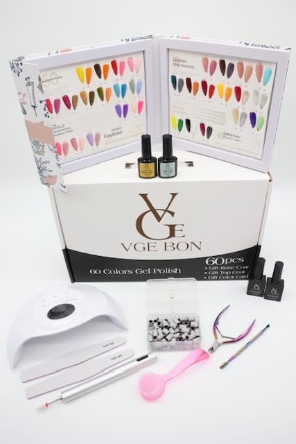 VGE BON At Home Gel Manicure Kit With Uv Light - Flawless Nails Manicure Kit - Gel Nail