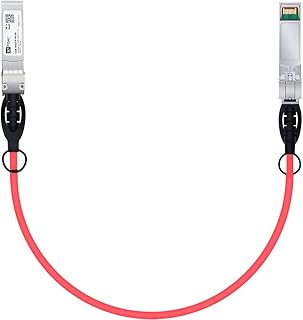 Red SFP+ Cable, 10G SFP+ DAC, 0.5M(1.64ft), Passive Direct Attach Copper Twinax Cable for Cisco SFP-H10GB-CU0.5M, Ubiquiti UniFi UC-DAC-SFP+, Meraki, Mikrotik, Intel, Fortinet, Netgear