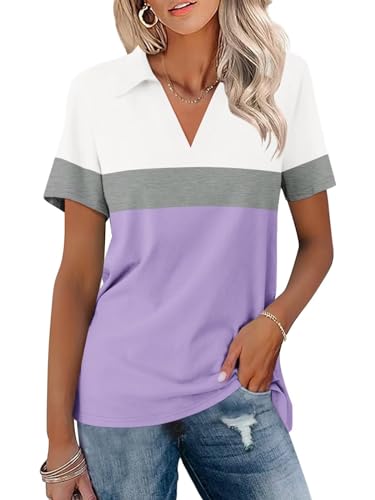 Camiseta polo de manga corta holgada para mujer que evita el calor de verano