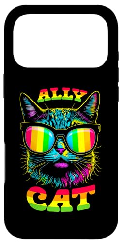 Pride Month Ally Cat Gay LGBTQ ���C���{�[�t���b�O �T���O���X �X�}�z�P�[�X iPhone 17 Pro Max �p
