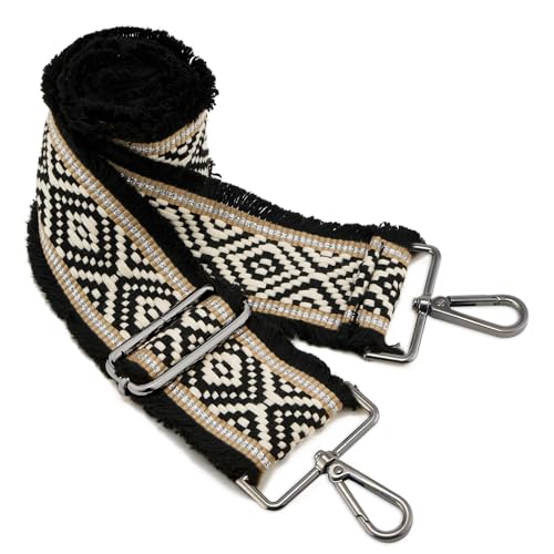 Image of ZOOEASS Nickel Buckles Wide Shoulder Strap Adjustable Replacement Belt Gun Buckles Guitar Style Crossbody Bag Strap