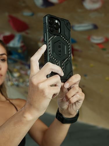 Image of URBAN ARMOR GEAR UAG Case Compatible with iPhone 15 Case 6.1 inch Monarch Pro Carbon Fiber w /Red Accent Corner, Built-in Magnet Compatible with MagSafe Charging Premium Rugged MIL-STD Protective Cover