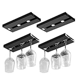 Estante para copas de vino para debajo del gabinete, colgador autoadhesivo para copas que ahorra espacio para cocina, bar y hogar, elegante exhibición de vidrio para sala de estar y restaurante