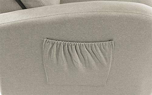 Casa Andrea Milano Living Room Slim Manual Recliner Chair (Beige) #TOP7