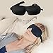 Nidra Contoured Sleep Mask for Side Sleepers – Zero Pressure Fit, Light Blocking Eye Shade for Sleeping & Travel – Black, Standard Size