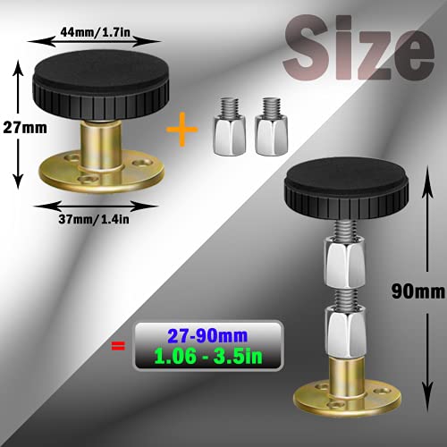 Bedexut Adjustable Threaded Headboard Stoppers/Bumper Against Wall, 4 Pack Behind Bed Frame Protector Antishake Tool, Bed Shake Support Stabilizer Device For Anti-Knocking,Banging,Squeaking,Rocking #TOP1