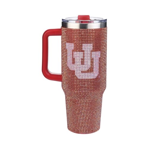 Image of The Memory Company Officially Licensed 40oz TC Bling Game Day Tumbler with Vintage Logo, University of Utah