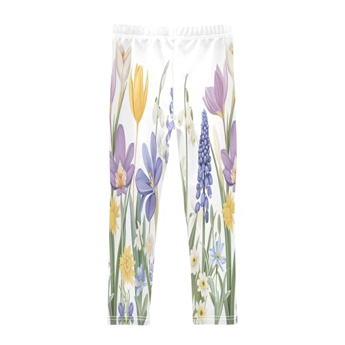 Bolaz Toddler Girls Leggings Printed Yoga Pants Leggings Blooming Spring Garden for Kids2