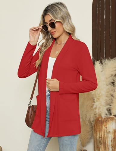 Image of Micoson Long Sleeve Lightweight Thin 2025 Summer Cardigan for Women Casual Loose Fit Kimono Cover Up with Pockets