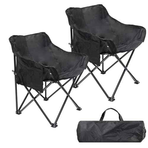 Camping-Chair-2-Pcs-Portable-Folding-Chairs-Backpacking-Chair-Lightweight-Compact-Round-Moon-Shade-Chair-for-Hiking-Beach-Lawn