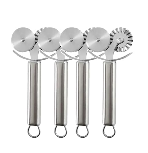 EUROXANTY-Corta Pasta y Pizza Doble Rueda Profesional de Acero Inoxidable para Uso en Cocina, Rueda Doble Afilada de 4 cm de Diámetro, Cortador Multiusos Duradero y fácil limpieza