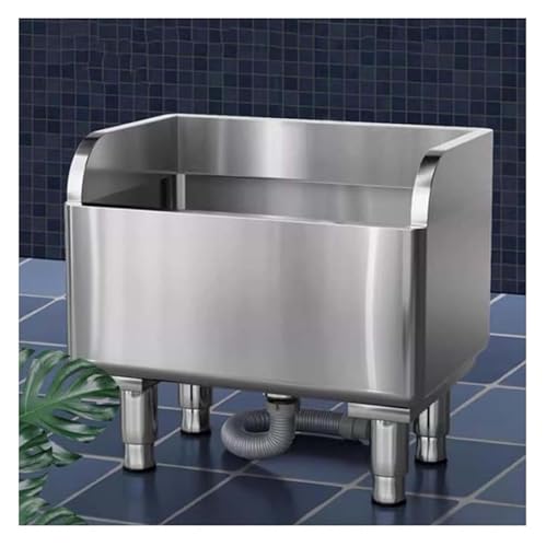 Fregadero Comercial para Fregona Fregadero De Piso Comercial, Lavabo De Servicio De Trapeador De Acero Inoxidable, Fregadero Industrial De Pie Con Drenaje/colador For Cocinas, Negocios Y Garajes(60x41