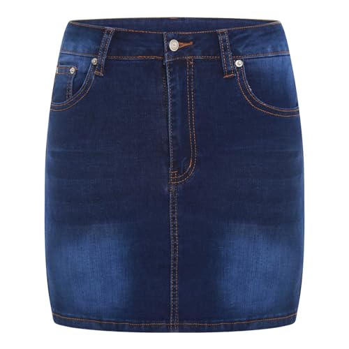 FEESHOW Women's Y2K Denim Mini Skirt Slim Fit Summer Short Skirt for Party and Street Wear3